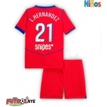 Camiseta Paris Saint-Germain Lucas Hernandez #21 Tercera Equipación para niños 2025-26 manga corta (+ pantalones cortos)